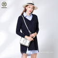 Lady's wool sweater winter 2019 large size European and American women's fashion loose knit dress